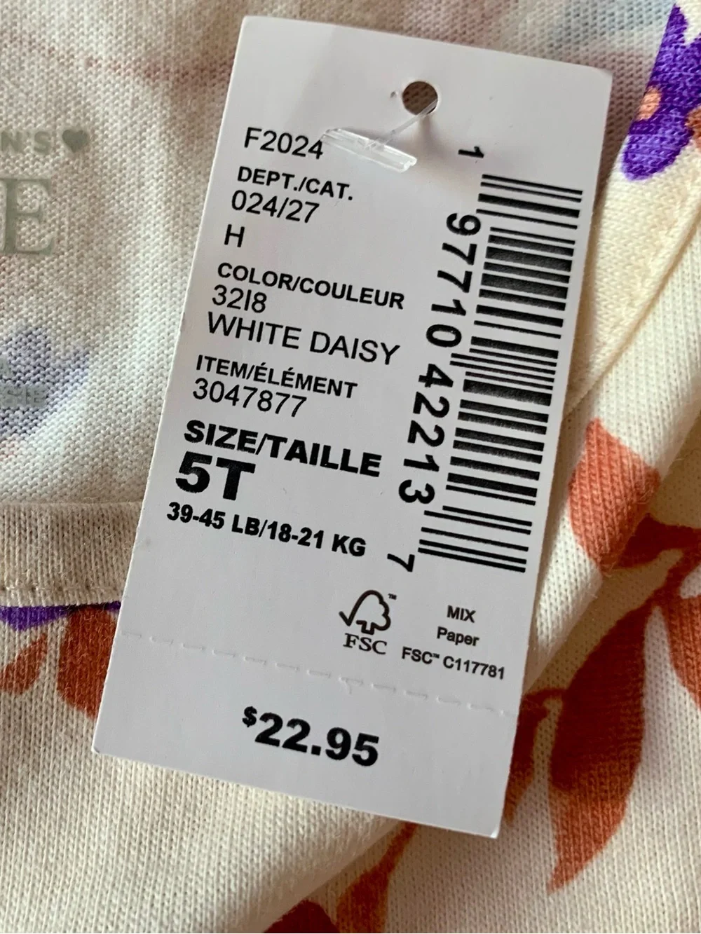 The Children’s Place dress new with tags. Girls size 5T.